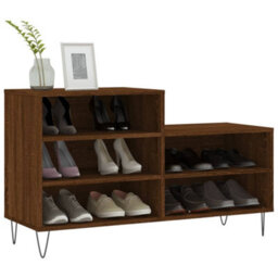 Berkfield Shoe Cabinet Brown Oak 102X36X60 Cm Engineered Wood - thumbnail 3