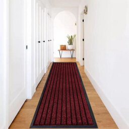 Ameha Pvc Rubber Mat, Non Slip Water & Dirt Absorbent Indoor Outdoor Extra Larger Area, Runner Mat, Burgundy 80X300Cm - thumbnail 6