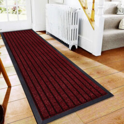 Ameha Pvc Rubber Mat, Non Slip Water & Dirt Absorbent Indoor Outdoor Extra Larger Area, Runner Mat, Burgundy 80X300Cm - thumbnail 8