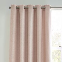 furn. Petal Pink Woven Lined Eyelet Curtains (W)167Cm (L)228Cm, Pair - thumbnail 5