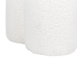 Beliani Off-White Bouclé Round Pouffe Footstool - 40 X 45 Cm Mushroom - thumbnail 6