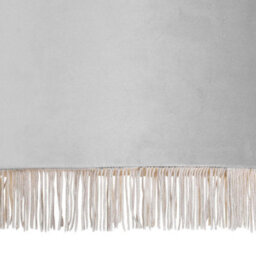 First Choice Lighting Set Of 2 Fringed Silvery Grey 23Cm Fringed Velvet Pendant Shades - thumbnail 4
