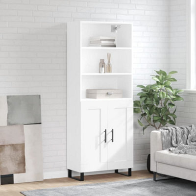 Berkfield Highboard White 69.5X34X180 Cm Engineered Wood - image 1