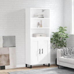 Berkfield Highboard White 69.5X34X180 Cm Engineered Wood - thumbnail 1