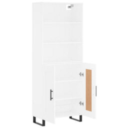Berkfield Highboard White 69.5X34X180 Cm Engineered Wood - thumbnail 4