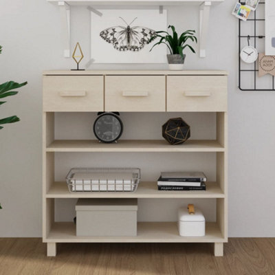 Berkfield Console Table Honey Brown 90X35X90 Cm Solid Wood Pine - image 1
