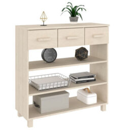 Berkfield Console Table Honey Brown 90X35X90 Cm Solid Wood Pine - thumbnail 4