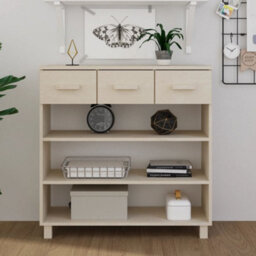 Berkfield Console Table Honey Brown 90X35X90 Cm Solid Wood Pine - thumbnail 1