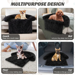Costway Plush Calming Dog Couch Bed Dog Sofa Bed Anti-Slip Bottom With Washable Cover - thumbnail 3