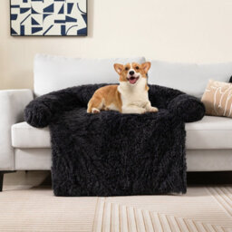 Costway Plush Calming Dog Couch Bed Dog Sofa Bed Anti-Slip Bottom With Washable Cover - thumbnail 4