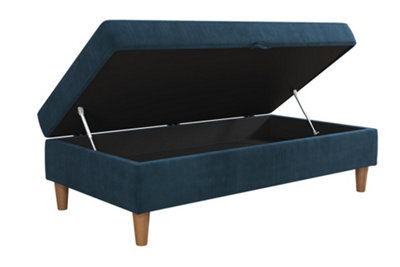 Dorel Hartford Ottoman With Storage In Chenille Blue - image 1
