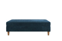 Dorel Hartford Ottoman With Storage In Chenille Blue - thumbnail 4