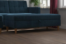 Dorel Hartford Ottoman With Storage In Chenille Blue - thumbnail 6