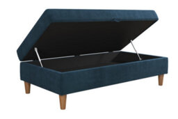 Dorel Hartford Ottoman With Storage In Chenille Blue - thumbnail 2