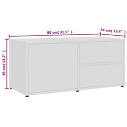 Vidaxl Tv Cabinet White 80X34X36 Cm Engineered Wood - thumbnail 3