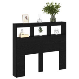 Berkfield Black Oak Headboard Black Oak Engineered Wood 120 X 17 X 102 Cm - thumbnail 3