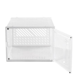 Living And Home 12 Pcs White Rectangular Plastic Stackable Shoe Storage Box Shoe Organiser With Magnetic Door - thumbnail 3