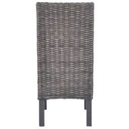 Vidaxl Dining Chairs 4 Pcs Brown Kubu Rattan And Mango Wood Dining Chairs - thumbnail 5