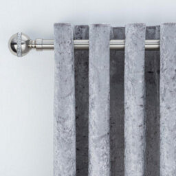 A.unique Home Diamante Ball Metal Extendable Curtain Pole With Rings And Fittings (25/28mm) - Brushed Steel, 120Cm - 220Cm Approx - thumbnail 4