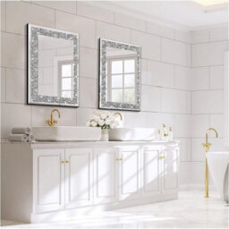 Deenz 60X80Cm Sparkling Decorative Wall Mirror Silver Crystal Crush Diamond - thumbnail 4