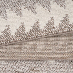 Loomed Neutral Beige Brown Geometric Scandi Style Fringed Area Rug 160Cm X 230Cm - thumbnail 8