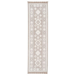 Loomed Neutral Beige Brown Geometric Scandi Style Fringed Area Rug 160Cm X 230Cm - thumbnail 2