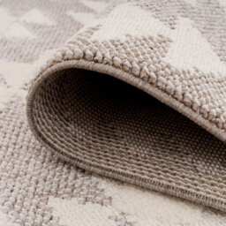 Loomed Neutral Beige Brown Geometric Scandi Style Fringed Area Rug 160Cm X 230Cm - thumbnail 7