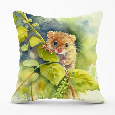 Warren Reed Designer Dormouse Watercolour Cushions 60Cm X 60Cm - image 1