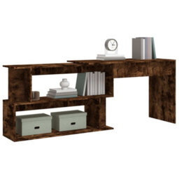 Vidaxl Corner Desk Smoked Oak 200X50X76 Cm Engineered Wood - thumbnail 4