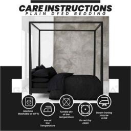 Gc Gaveno Cavailia Plain Dyed Duvet Cover Super King Polycotton Solid Bedding Set Breathable Lightweight Duvet Cover Bed Set Black - thumbnail 4