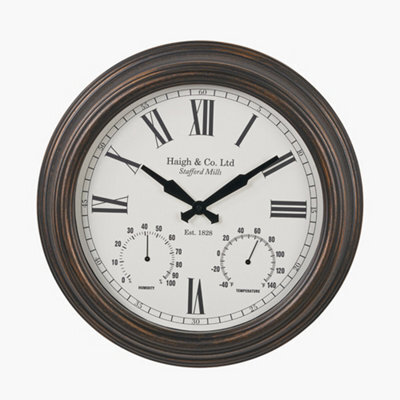 Pacific Lifestyle Antique Bronze Effect Indoor Outdoor Wall Clock - image 1