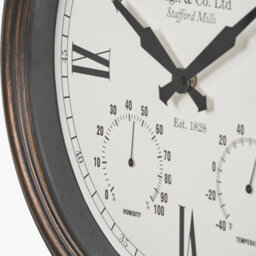 Pacific Lifestyle Antique Bronze Effect Indoor Outdoor Wall Clock - thumbnail 4