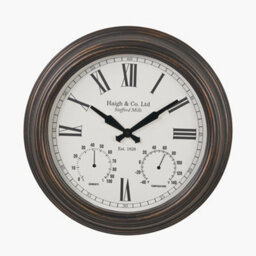 Pacific Lifestyle Antique Bronze Effect Indoor Outdoor Wall Clock - thumbnail 1