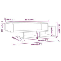 Vidaxl Coffee Table Grey Sonoma 105X55X32 Cm Engineered Wood - thumbnail 6
