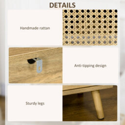 Wyld Haus Fiha Set Of 2 Natural Wooden Bedside Tables With Rattan Door And Top Shelf - Pair - thumbnail 7