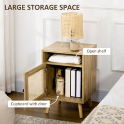 Wyld Haus Fiha Set Of 2 Natural Wooden Bedside Tables With Rattan Door And Top Shelf - Pair - thumbnail 6