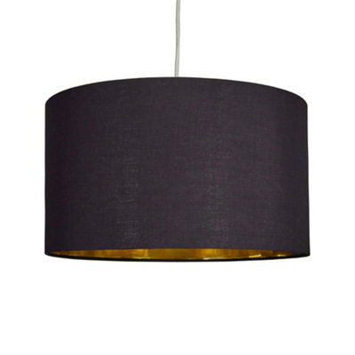 Valuelights Reni Black & Gold Inner Drum Ceiling Lamp Shade (D)45Cm - image 1