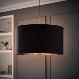Valuelights Reni Black & Gold Inner Drum Ceiling Lamp Shade (D)45Cm - thumbnail 2