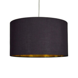 Valuelights Reni Black & Gold Inner Drum Ceiling Lamp Shade (D)45Cm - thumbnail 1