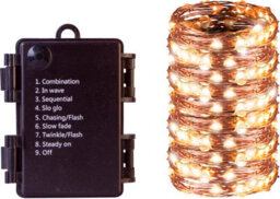 Netagon St. Helens Home And Garden Battery Copper Wire 200 Warm White Led String Light With Programme Controller 20M