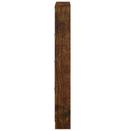 Berkfield Shoe Cabinet Smoked Oak 59X17X150 Cm Engineered Wood - thumbnail 7