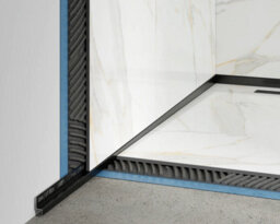 Ilcom Sloped Left Floor Shower Profile Lsl 12mm X 1200mm  Black Polished Stainless Steel - thumbnail 2