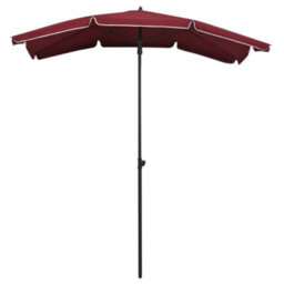 Berkfield Garden Parasol With Pole 200X130 Cm Bordeaux Red - thumbnail 2