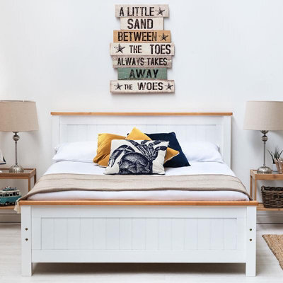 Rostherne Farmhouse White Wooden Bed Frame Double Size 4Ft6 - image 1