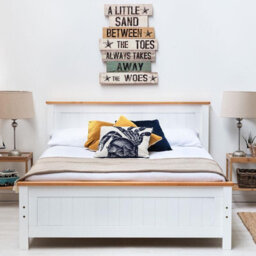 Rostherne Farmhouse White Wooden Bed Frame Double Size 4Ft6 - thumbnail 1