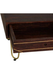Silchester Dark Mango Coffee Table With Drawer And Gold Inlay - thumbnail 5