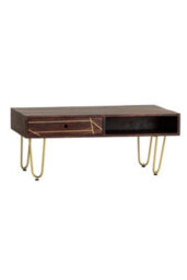 Silchester Dark Mango Coffee Table With Drawer And Gold Inlay - thumbnail 2