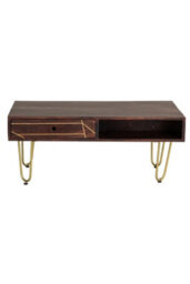 Silchester Dark Mango Coffee Table With Drawer And Gold Inlay - thumbnail 3
