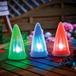 Gainsborough Set Of 3 Colour Changing 3-Way Solar Stake Lights - Stake, Hang Or Place On Table - Stainless Steel - thumbnail 3