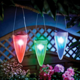 Gainsborough Set Of 3 Colour Changing 3-Way Solar Stake Lights - Stake, Hang Or Place On Table - Stainless Steel - thumbnail 2
